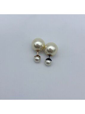 Dior Tribales Tribal Earrings Gold Costume Pearl